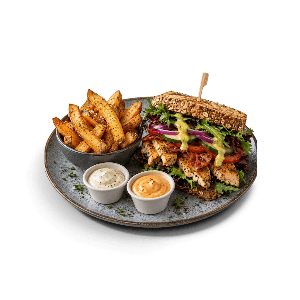 Le Perr's Club Sandwich m. Frites & Mayo
