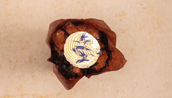 Blåbærmuffin m. smørcreme Øko