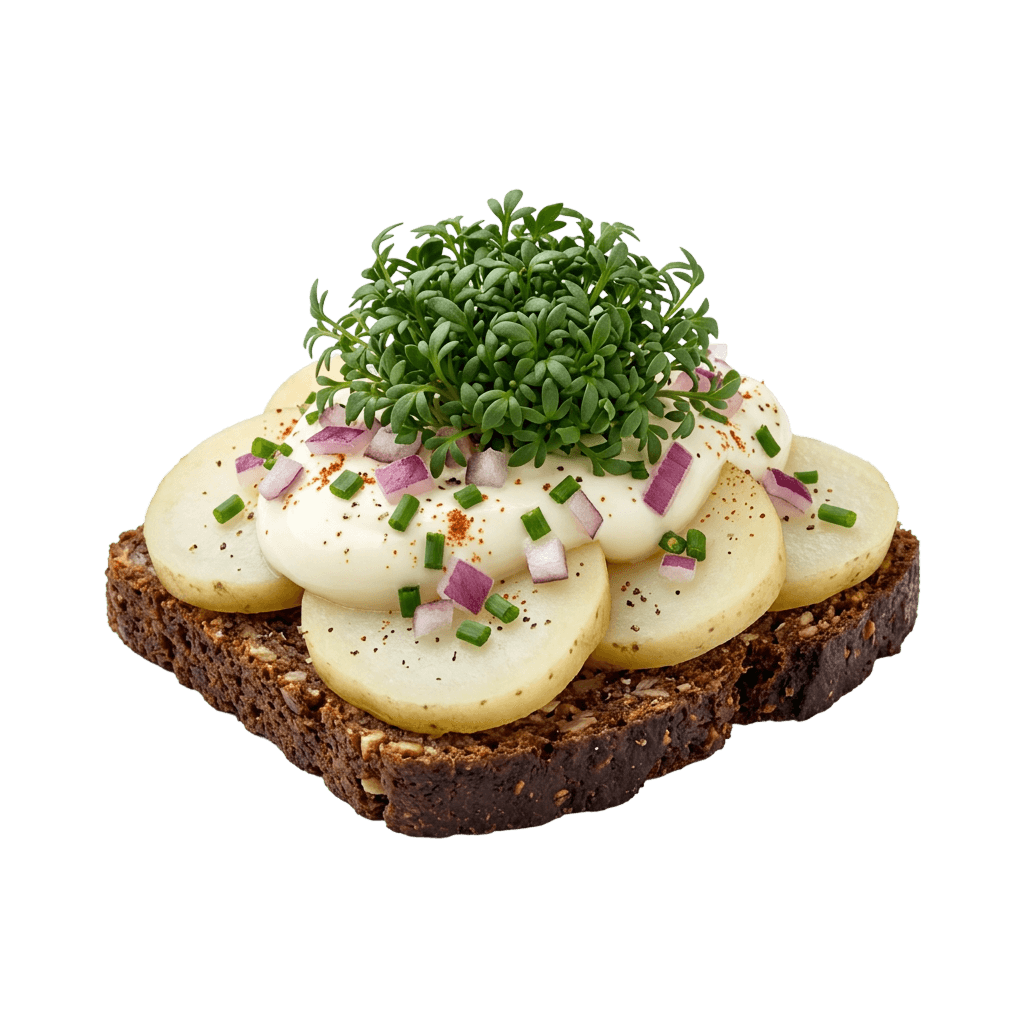 Kartoffel med mayo og løg