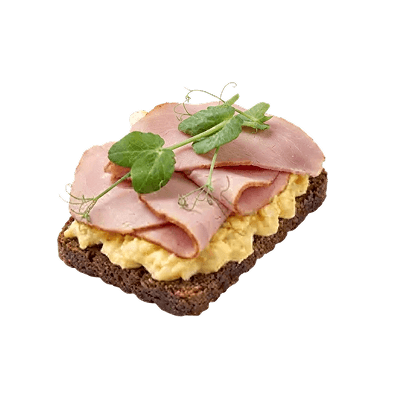 Skinke med røræg 